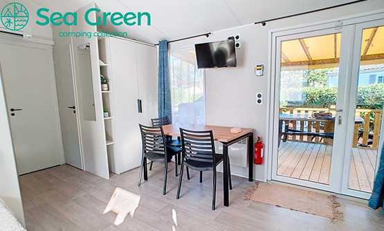 Mobil home neuf Grenettes 3ch salon terrasse