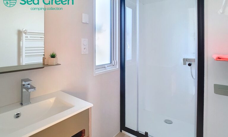 Mobil home neuf Grenettes salle de bain